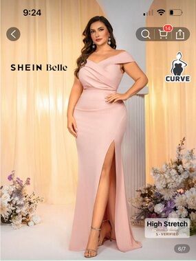 SHEIN Dusty Pink Draped Maxi Dress